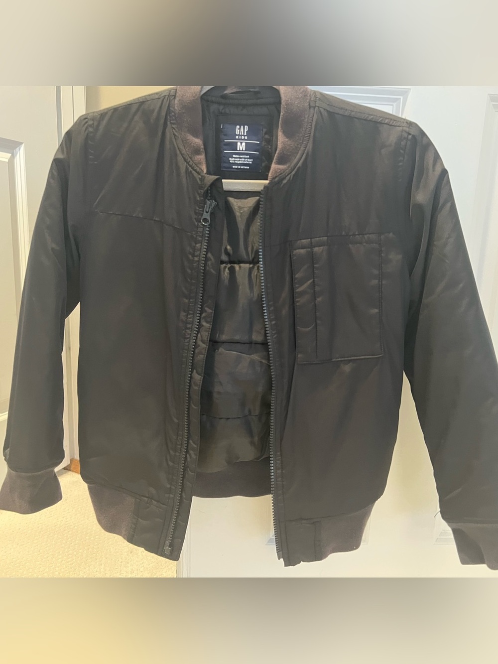 GAP Kids/ Med 8-9/ Black Bomber Jacket - Classic midweight coat